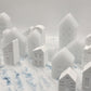 Home Decor Houses, Matt White and Sparkle White | Handcrafted Centrepieces | Christmas Village | Minimalist