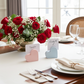 Artisan Eco-Stone Heart Card Holders | Matte Pastel Name Place Settings & Retail Price Tags | Sustainable Event Decor
