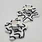 Bold Monochromatic Candle Taper Holders: 2 Set | organic shapes | minimalist/maximalist | handmade and hand painted | candle stick holders