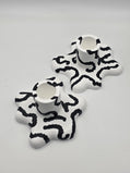 Bold Monochromatic Candle Taper Holders: 2 Set | organic shapes | minimalist/maximalist | handmade and hand painted | candle stick holders