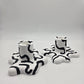 Bold Monochromatic Candle Taper Holders: 2 Set | organic shapes | minimalist/maximalist | handmade and hand painted | candle stick holders
