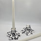 Bold Monochromatic Candle Taper Holders: 2 Set | organic shapes | minimalist/maximalist | handmade and hand painted | candle stick holders