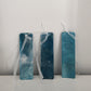 Original abstract alcohol ink bookmarks in deep ocean blue and teal with a high-gloss resin finish