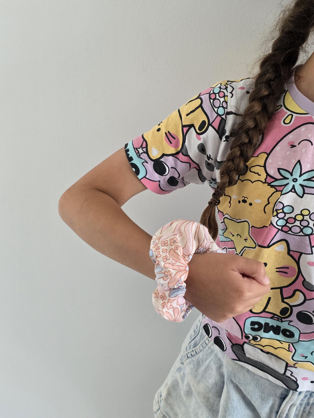 Handmade Scrunchies, Picnic Theme, Pack of 3: Large Luxe Scrunchie, Soft Patterned Fabric, Gentle on Hair