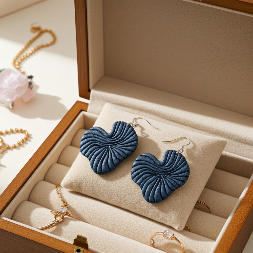 Evie 'Breathe' Artisan Earrings – Serene Ocean Blue