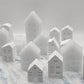 Home Decor Houses, Matt White and Sparkle White | Handcrafted Centrepieces | Christmas Village | Minimalist