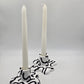 Bold Monochromatic Candle Taper Holders: 2 Set | organic shapes | minimalist/maximalist | handmade and hand painted | candle stick holders