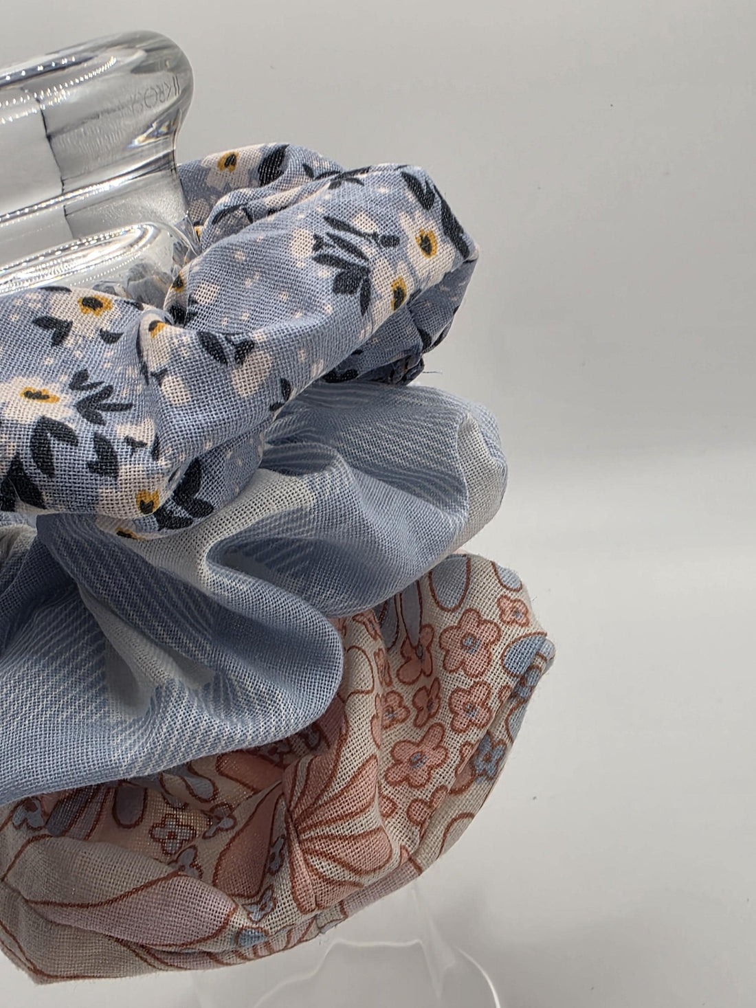 Handmade Scrunchies, Picnic Theme, Pack of 3: Large Luxe Scrunchie, Soft Patterned Fabric, Gentle on Hair