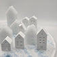 Home Decor Houses, Matt White and Sparkle White | Handcrafted Centrepieces | Christmas Village | Minimalist