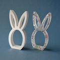 "Meadow & Stone" Bunny Silhouettes - Hand-Cast Botanical Home Accents - Festive Easter Decor