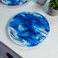Azure Tide Handcrafted Resin Platter – Rippled Coastal Decorative Tray