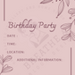 Minimalist Botanical Birthday Invitation – Dusty Rose Digital Template