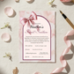 Sweet Sixteen Digital Invitation Template – Pink Ribbon & Petals Edition